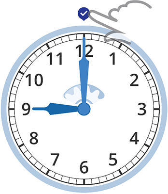 A handle will appear next to the minute hand to drag to track elapsed time.