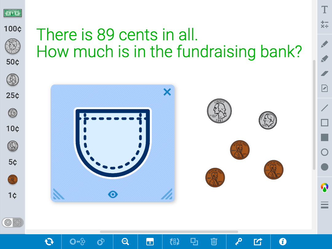 Teach Money - Coins / Change to 50 Cents - Smart Chute Style Math Center  cards